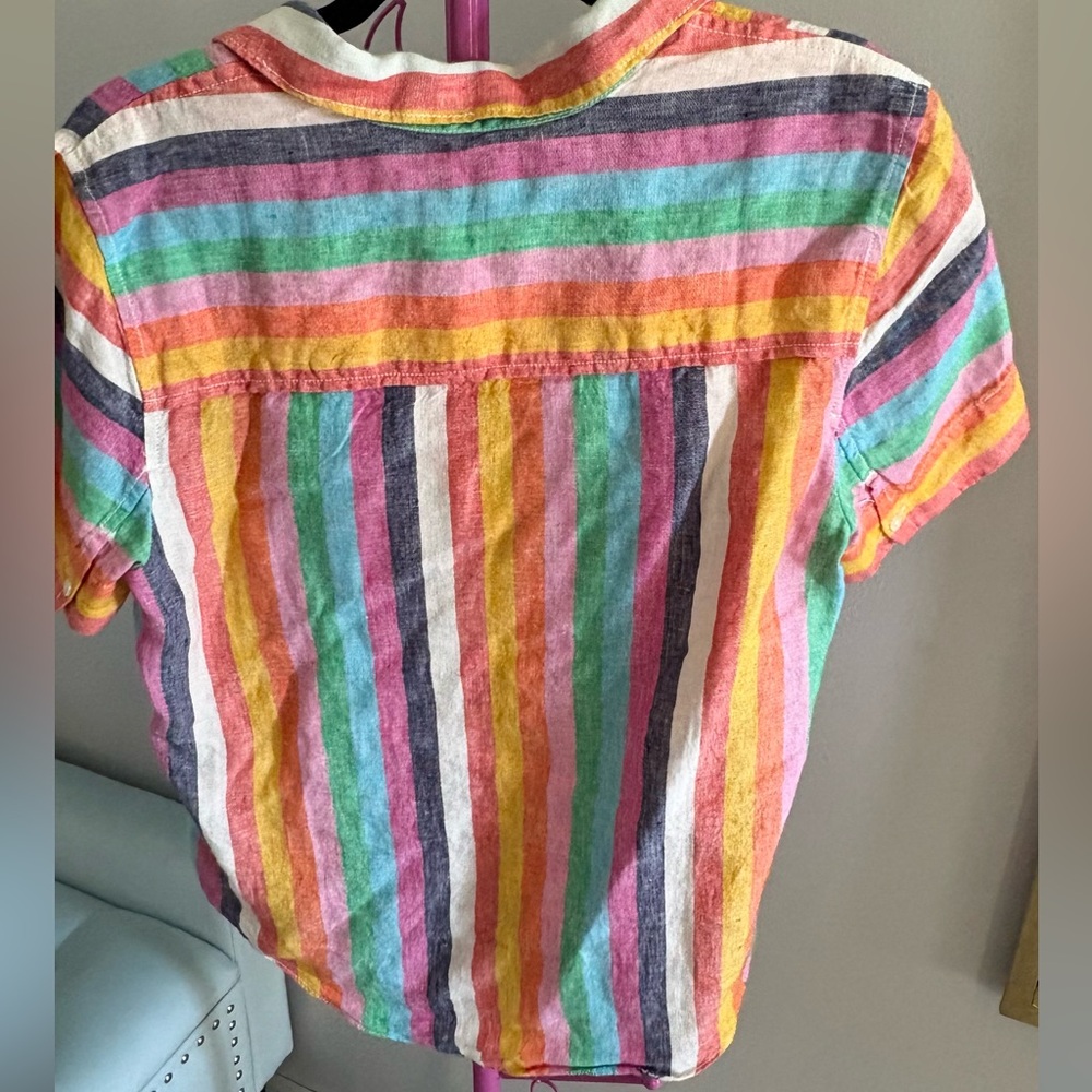 J. Crew Colorful linen Striped Button Down Shirt - Picture 5 of 5